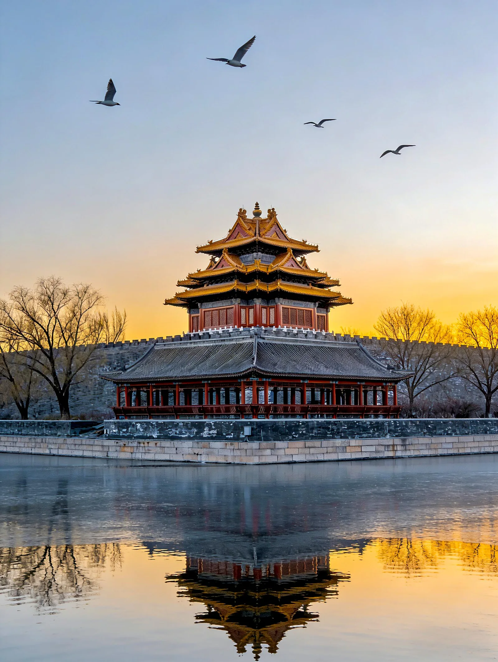 A Beijing tower in evening light