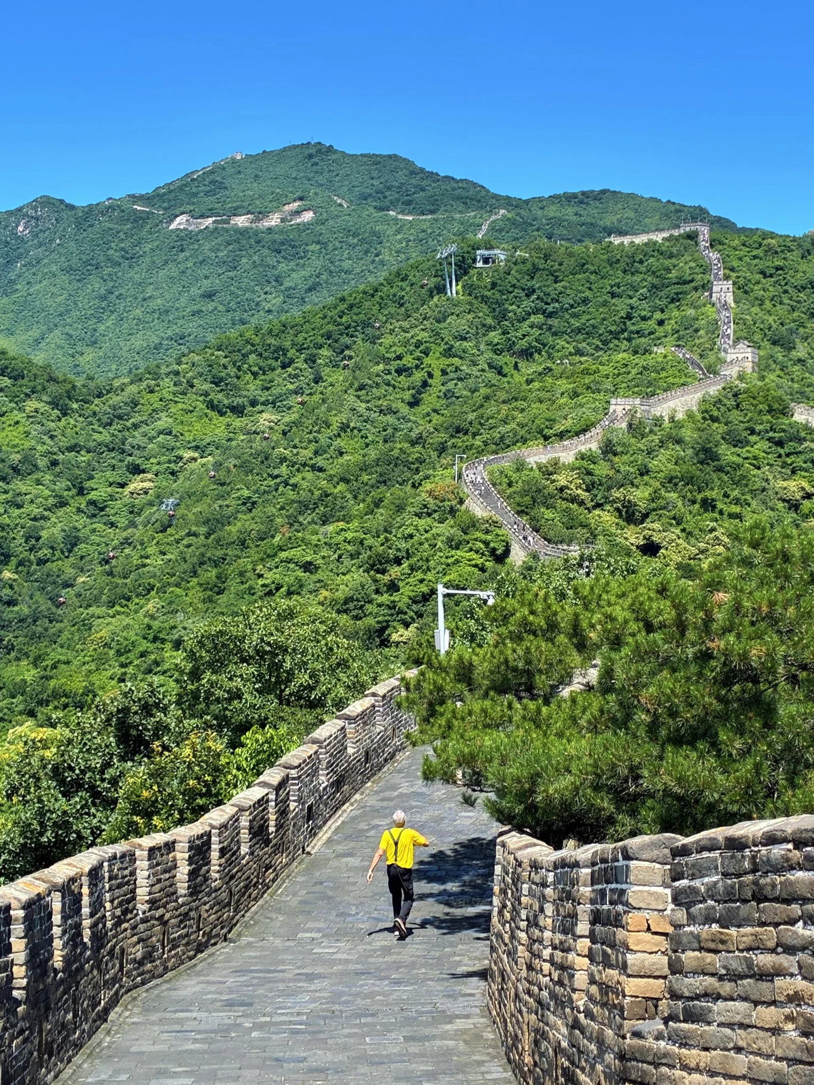 Mutianyu Great Wall on a green ridge